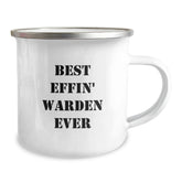 Funny Warden Gifts from Friends - Best Effin' Warden Ever Camping Mug for Birthday, Unique Warden Mugs, Warden Enthusiasts, Gifts from Friends to Warden - Image 2